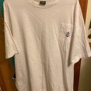 Men’s XXL Dark Seas “Waterman Society” White Pocket T-shirt
